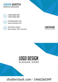 Unique business card template, blue business card design