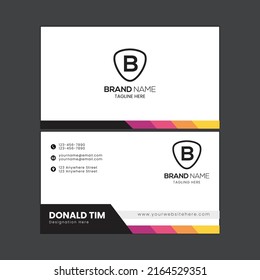 Unique Business Card Template Design. Professional Business Card Template. Colorful Business Card Template