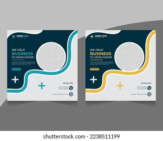 Unique business corporate instagram square social media post banner template design