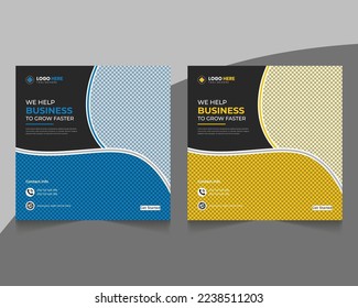 Unique business corporate instagram square social media post banner template design