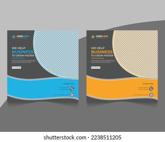 Unique business corporate instagram square social media post banner template design