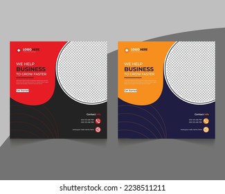Unique business corporate instagram square social media post banner template design