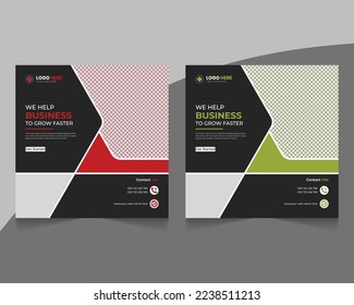 Unique business corporate instagram square social media post banner template design