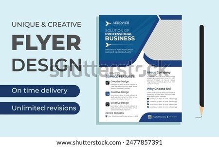 Unique business flyer design mock up