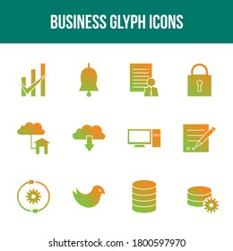 Unique Business Glyph icon set