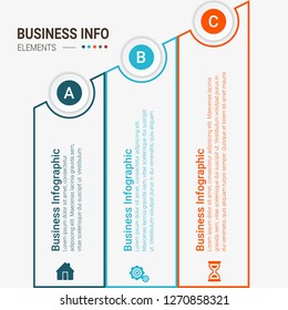 Unique Business Infographics with 3 options. Vector infographic element. - Vector