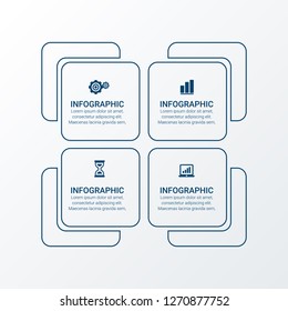 Unique Business Infographics with 4 options. Vector infographic element. - Vector