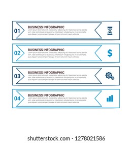 Unique Business Infographics with 4 options. Vector infographic element. - Vector