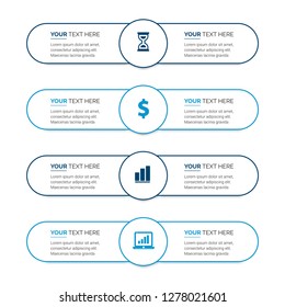 Unique Business Infographics with 4 options. Vector infographic element. - Vector