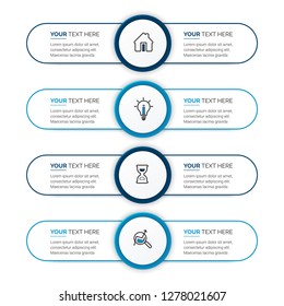 Unique Business Infographics with 4 options. Vector infographic element. - Vector
