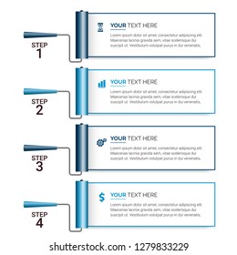 Unique Business Infographics with 4 options. Vector infographic element. - Vector