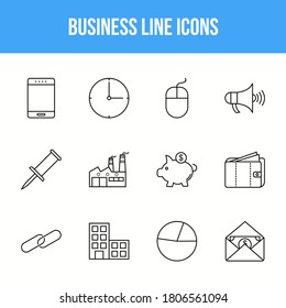 Unique Business Line icon set