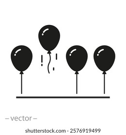 unique business solution, concept balloon freedom icon, brave leadership, flat vector illustration