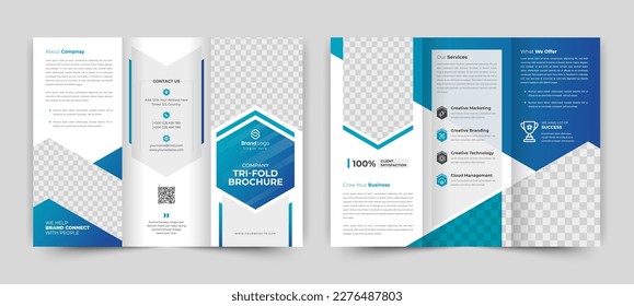 Unique business trifold brochure design template