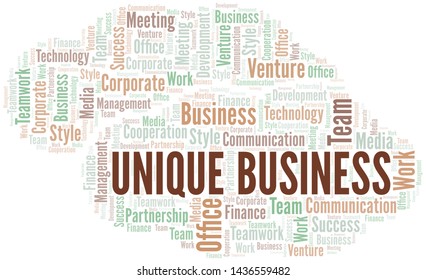 Unique Business word cloud. Collage made with text only.