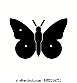 Unique Butterfly Glyph Vector Icon