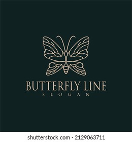 
Diseño único de logotipo de arte de línea de mariposa