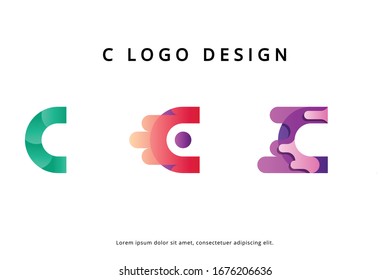 Diseño único de logotipo de carta C para la empresa
