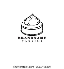 unique cake logo cartoon design template icon black modern vector illustration