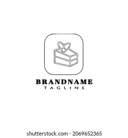 unique cake logo cartoon design template icon black modern isolated vector illustration