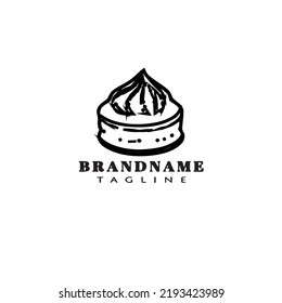 logotipo de torta única plantilla de diseño de dibujos animados icono negro vector aislado