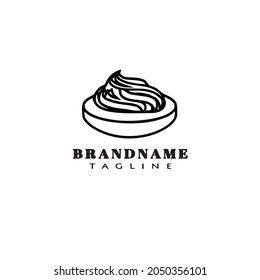 unique cake logo cartoon template icon black modern isolated vector illustration
