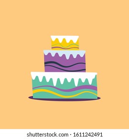 Unique Cake logo, illustration, vector	
