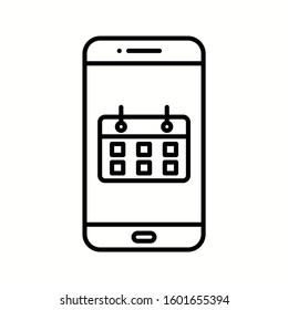 Unique Calendar App Vector Line Icon