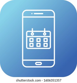 Unique Calendar App Vector Line Icon
