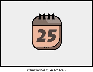 Unique calendar frame with numbers from 1 to 31