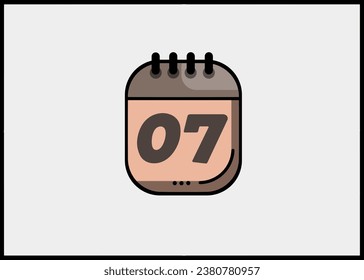 Unique calendar frame with numbers from 1 to 31
