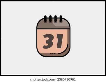 Unique calendar frame with numbers from 1 to 31