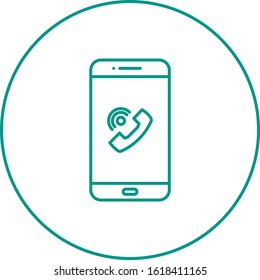 Unique Call On Speaker Vector Line Icon