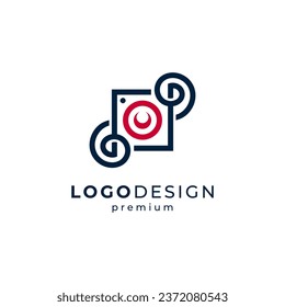 unique camera with line art style for photography logo design	