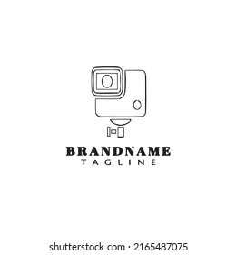 unique camera logo cartoon design flat icon black modern isolated vector illustration