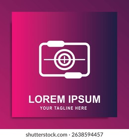 Unique Camera Logo Design Vector Illustration Symbol with simple shape gradient color background suitable for business, digital, technology, fashion, company brand logo.