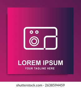 Unique Camera Logo Design Vector Illustration Symbol with simple shape gradient color background suitable for business, digital, technology, fashion, company brand logo.