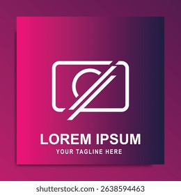 Unique Camera Logo Design Vector Illustration Symbol with simple shape gradient color background suitable for business, digital, technology, fashion, company brand logo.