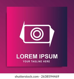 Unique Camera Logo Design Vector Illustration Symbol with simple shape gradient color background suitable for business, digital, technology, fashion, company brand logo.