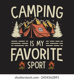 Unique Camping Is My Favorite Sport Tee - Perfect for Outdoor Lovers and Campers