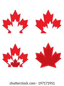 Unique Canadian Maple Leaf Icons - Vector