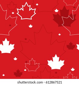 A unique Canadian seamless pattern made up of repeating maple leaves in vector format.