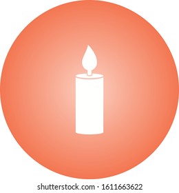 Unique Candle Glyph Vector Icon