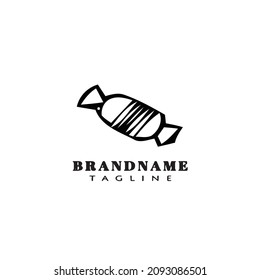 unique candy logo cartoon design icon black modern isolated vector illustration