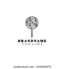 unique candy logo cartoon design icon template black modern isolated vector illustration