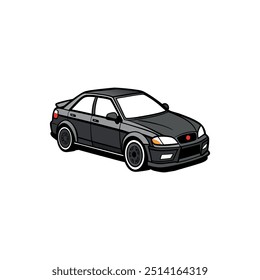 Arte vectorial de coche único e ilustración 