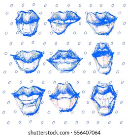 Unique card , poster, banner, logo for emotion expression. Art of comics. Hand drawn doodles. Vector illustration