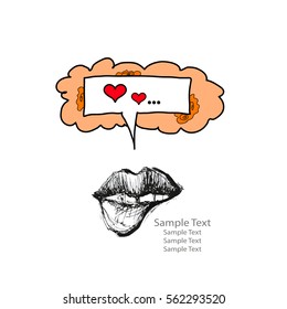 Unique card , poster, banner, logo for emotion expression. Art of comics. Hand drawn doodles. Vector illustration.
