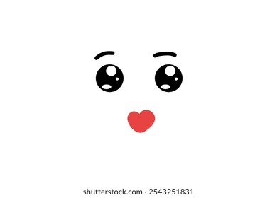 unique cartoon expression face. cartoon