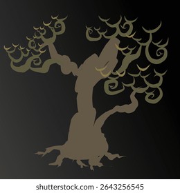 unique cartoon style halloween tree illustration design